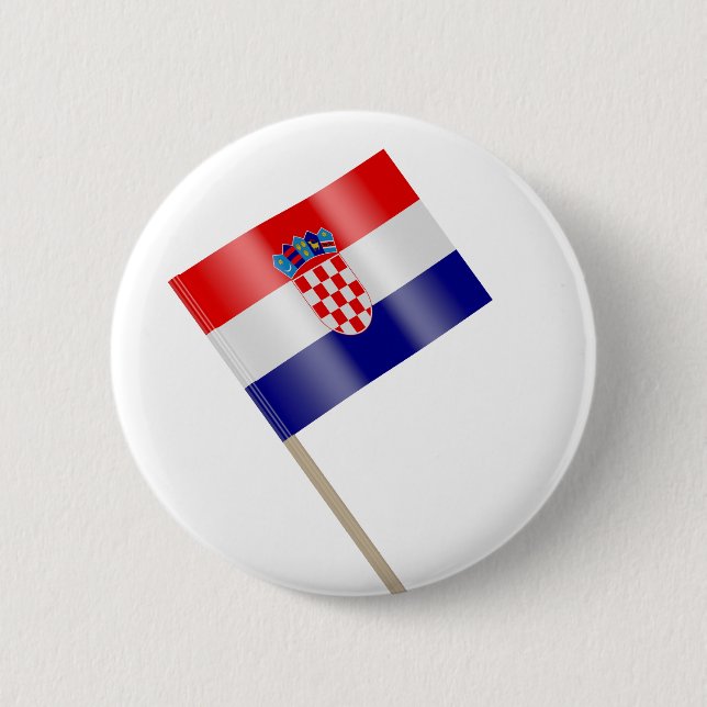 Flagge Kroatiens Button (Vorderseite)