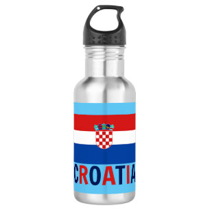 Flagge Kroatiens Edelstahlflasche