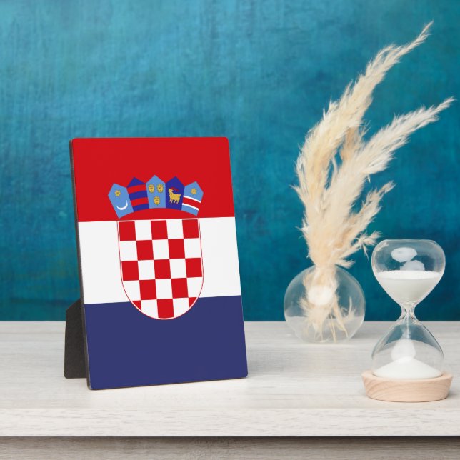Flagge Kroatiens Fotoplatte (Seite)