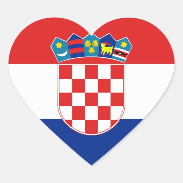 Flagge Kroatiens (Herz) Herz-Aufkleber (Vorderseite)
