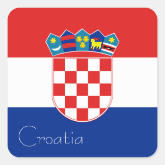 Flagge Kroatiens (Platz) Quadratischer Aufkleber