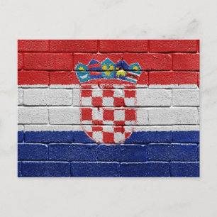 Flagge Kroatiens Postkarte