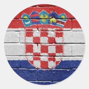 Flagge Kroatiens Runder Aufkleber