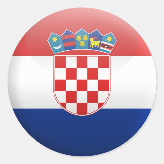 Flagge Kroatiens Runder Aufkleber (Vorderseite)