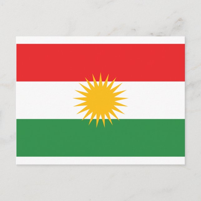 Flagge Kurdistans (Alay Kurdistan oder Alaya Rengî Postkarte (Vorderseite)