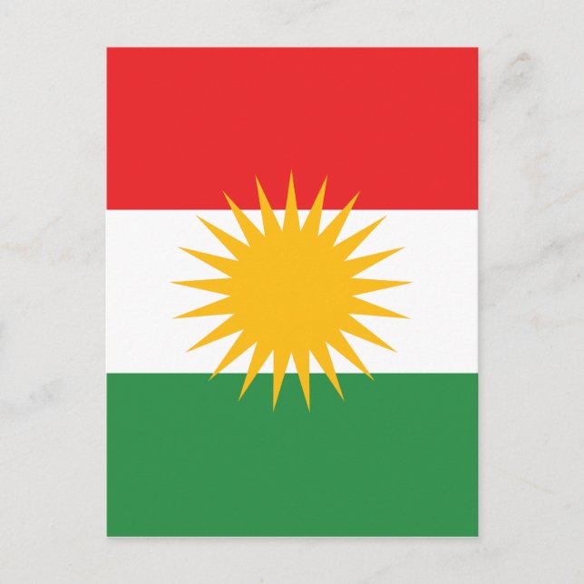 Flagge Kurdistans (Alay Kurdistan oder Alaya Rengî Postkarte (Vorderseite)