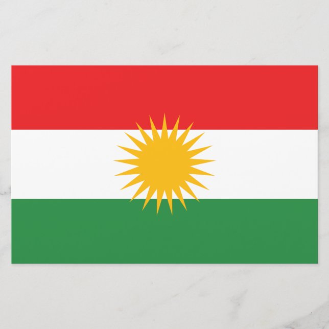Flagge Kurdistans Briefpapier (Vorderseite)