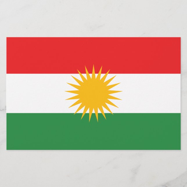 Flagge Kurdistans Briefpapier (Vorderseite)