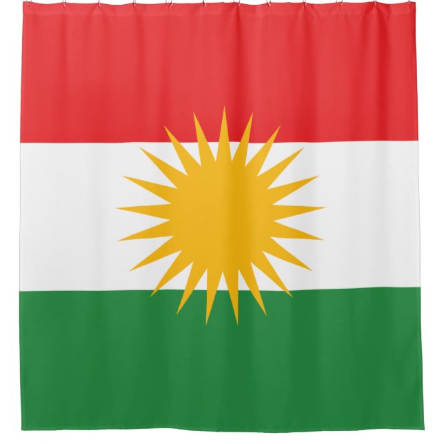 Flagge Kurdistans Duschvorhang (Vorderseite)