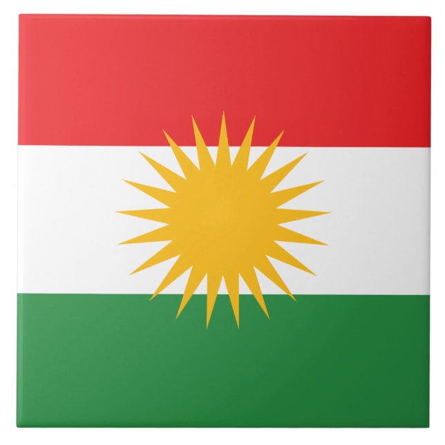 Flagge Kurdistans Fliese (Vorderseite)