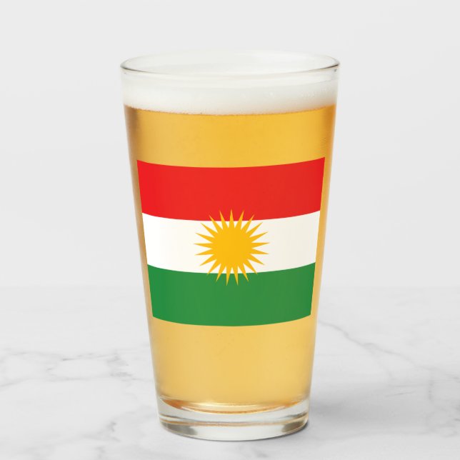 Flagge Kurdistans Glas (Vorne (Gefüllt))