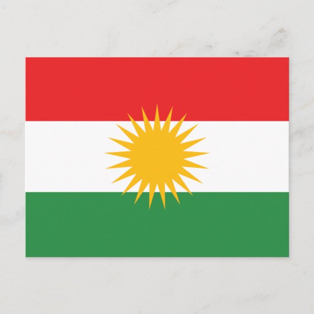 Flagge Kurdistans Postkarte (Vorderseite)