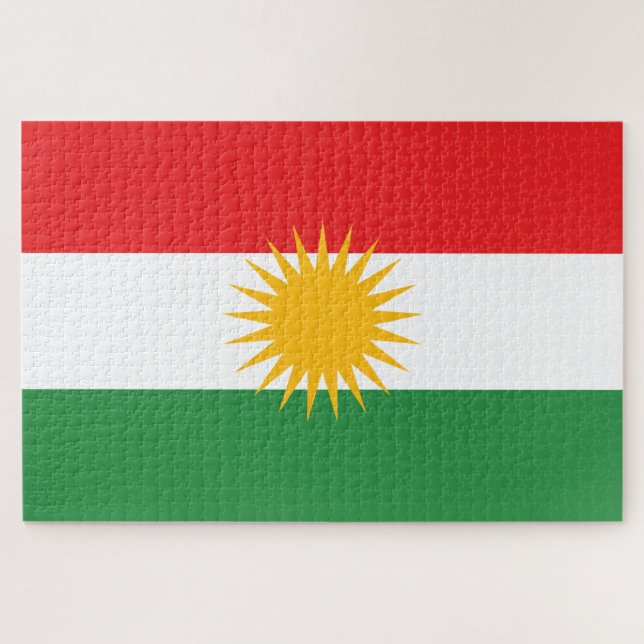 Flagge Kurdistans Puzzle (Horizontal)