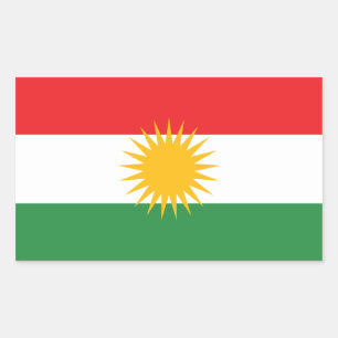 Flagge Kurdistans Rechteckiger Aufkleber