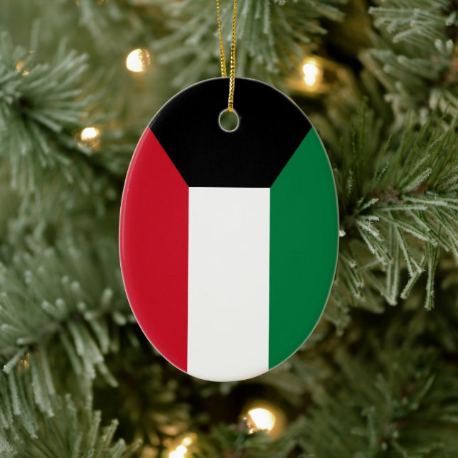 Flagge Kuwaits Keramik Ornament (Baum)