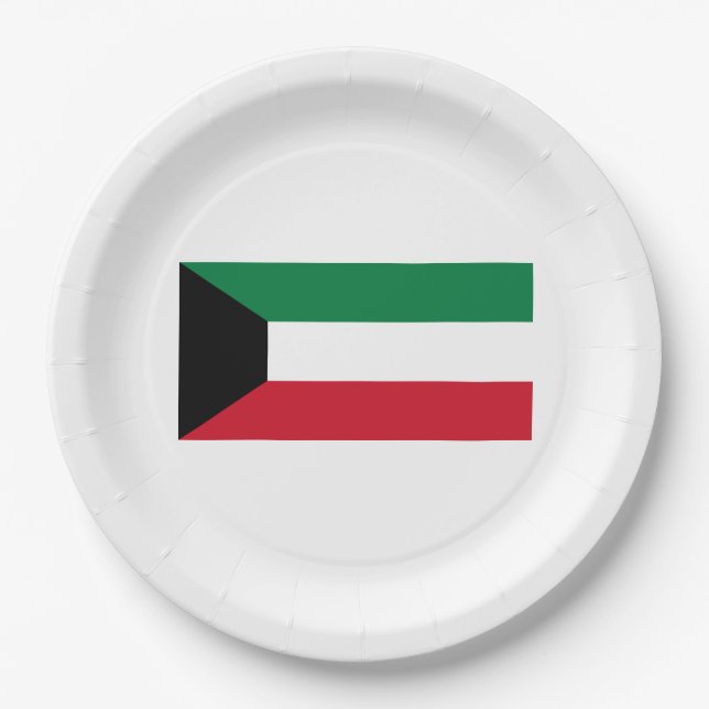Flagge Kuwaits Pappteller (Vorderseite)