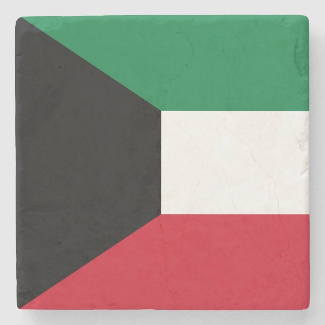 Flagge Kuwaits Steinuntersetzer (Vorderseite)