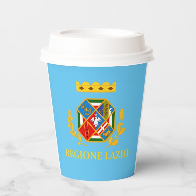 Flagge Latiums (Italien) Pappbecher (Vorderseite)