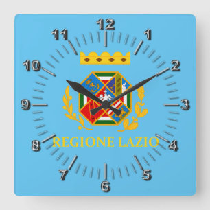 Flagge Latiums (Italien) Quadratische Wanduhr
