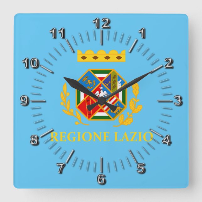 Flagge Latiums (Italien) Quadratische Wanduhr (Vorderseite)