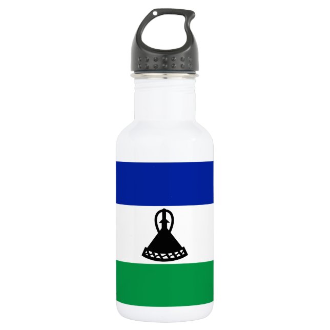 Flagge Lesothos Edelstahlflasche (Vorderseite)