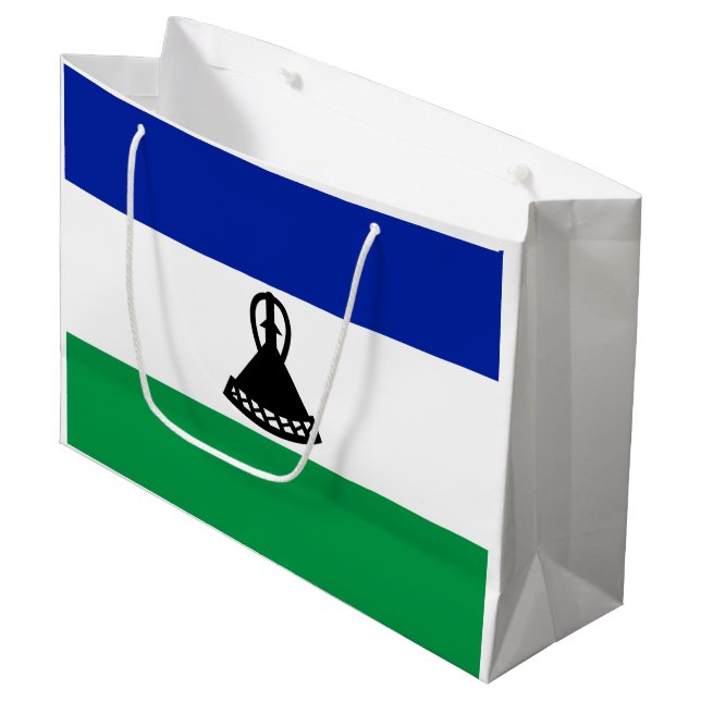 Flagge Lesothos Große Geschenktüte (Vorderseite Schrägansicht)