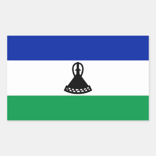 Flagge Lesothos Rechteckiger Aufkleber