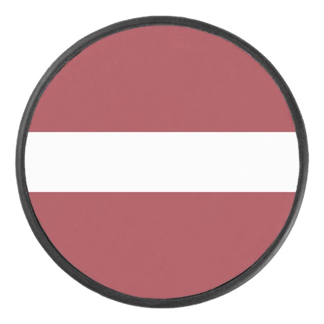 Flagge Lettlands Eishockey Puck (Vorderseite)