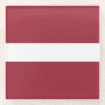Flagge Lettlands Glasuntersetzer<br><div class="desc">Patriotische Flagge Lettlands.</div>