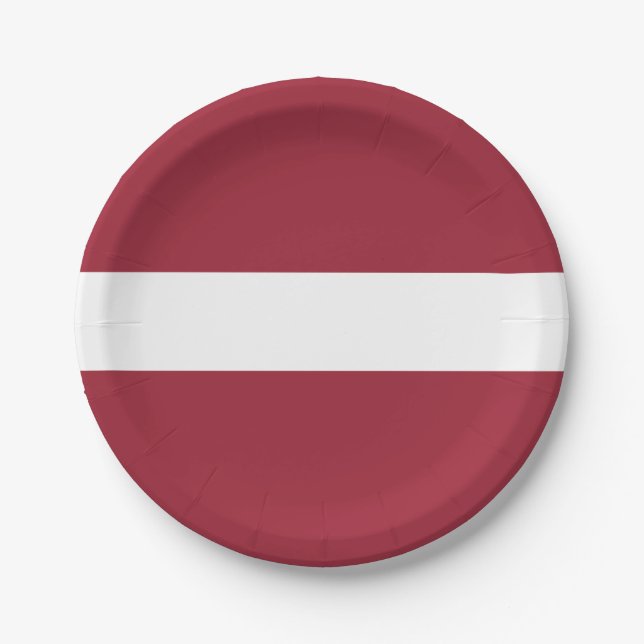 Flagge Lettlands Pappteller (Vorderseite)