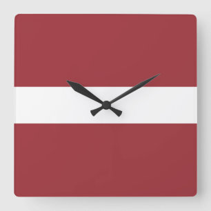 Flagge Lettlands Quadratische Wanduhr
