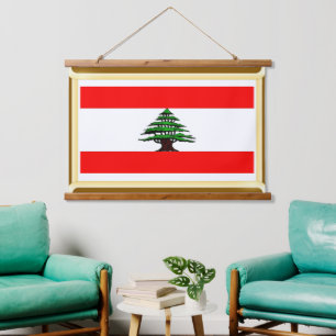 Flagge Libanon Wandkunst-Teppich Wandteppich Mit Holzrahmen
