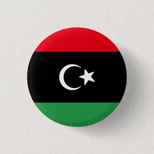 Flagge Libyens Button (Vorderseite)