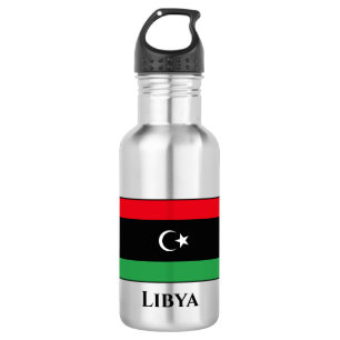 Flagge Libyens Edelstahlflasche