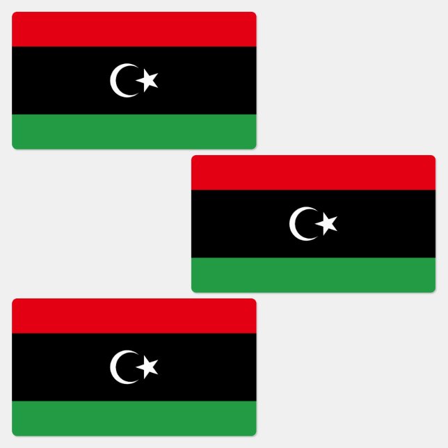 Flagge Libyens Etiketten (Gruppe)