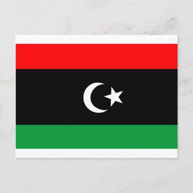 Flagge Libyens Postkarte (Vorderseite)