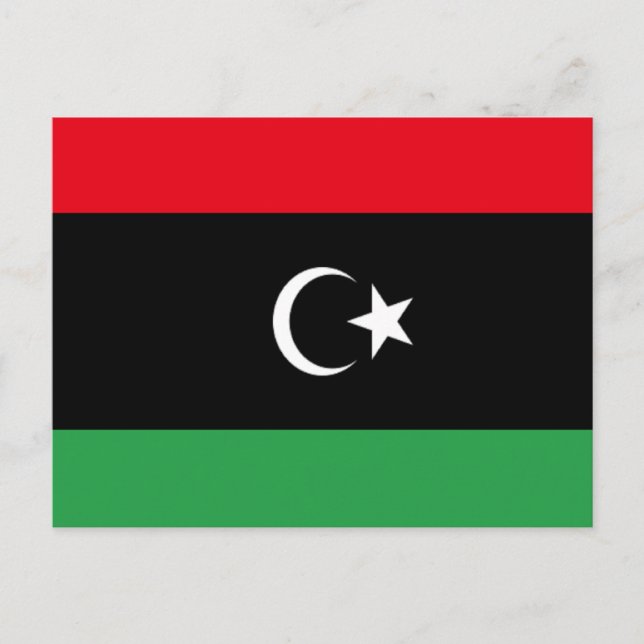 Flagge Libyens Postkarte (Vorderseite)