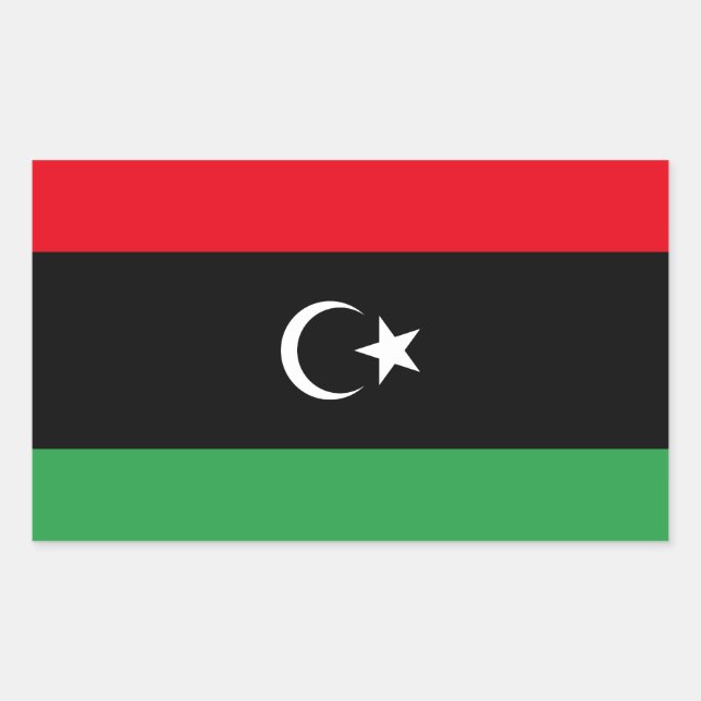 Flagge Libyens Rechteckiger Aufkleber (Vorderseite)