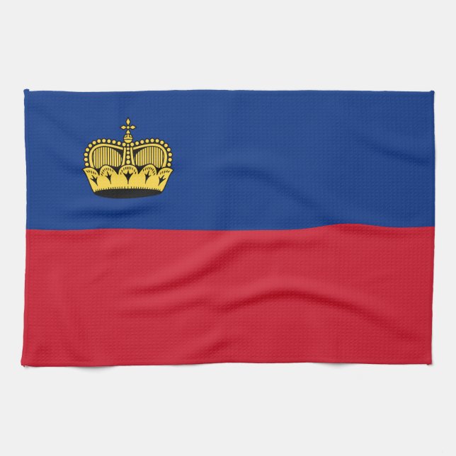 Flagge Liechtensteins Geschirrtuch (Horizontal)