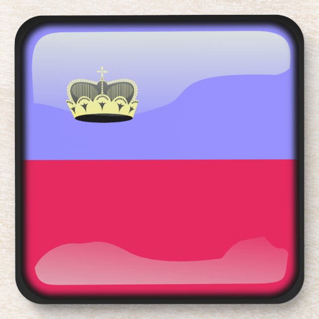 Flagge Liechtensteins Getränkeuntersetzer (Vorderseite)
