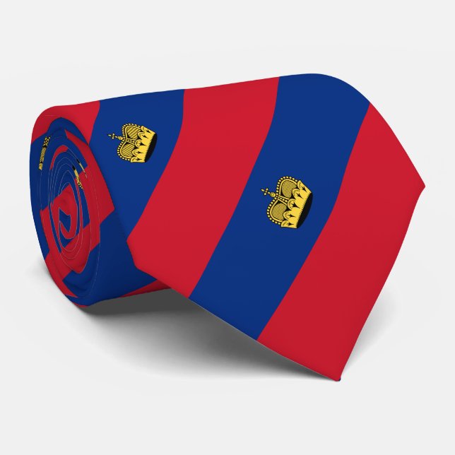 Flagge Liechtensteins Krawatte (Gerollt)