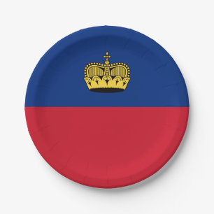Flagge Liechtensteins Pappteller