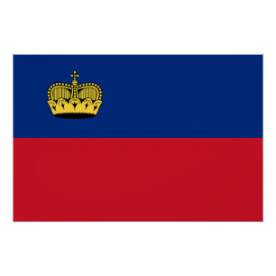 Flagge Liechtensteins Poster