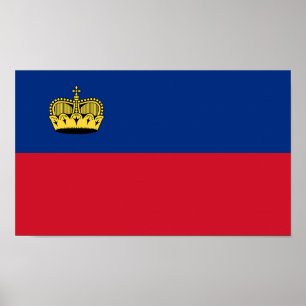 Flagge Liechtensteins Poster