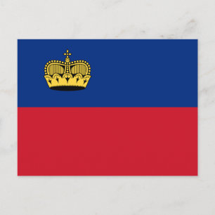 Flagge Liechtensteins Postkarte