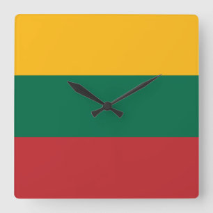 Flagge Litauens Quadratische Wanduhr