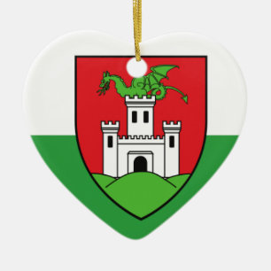 Flagge Ljubljanas, Slowakei Keramik Ornament