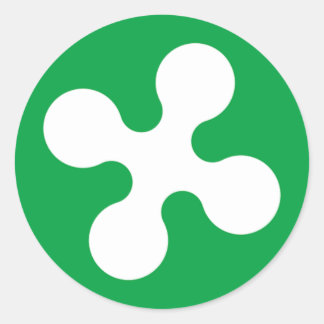 Flagge Lombardei (Italien) Runder Aufkleber