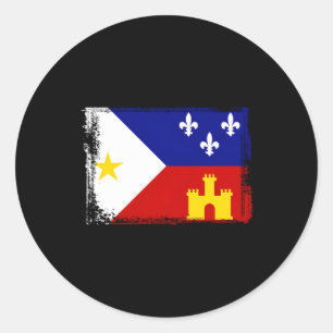 Flagge Louisiana Cajun Acadiana Runder Aufkleber