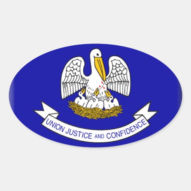 Flagge Louisiana Ovaler Aufkleber (Vorderseite)